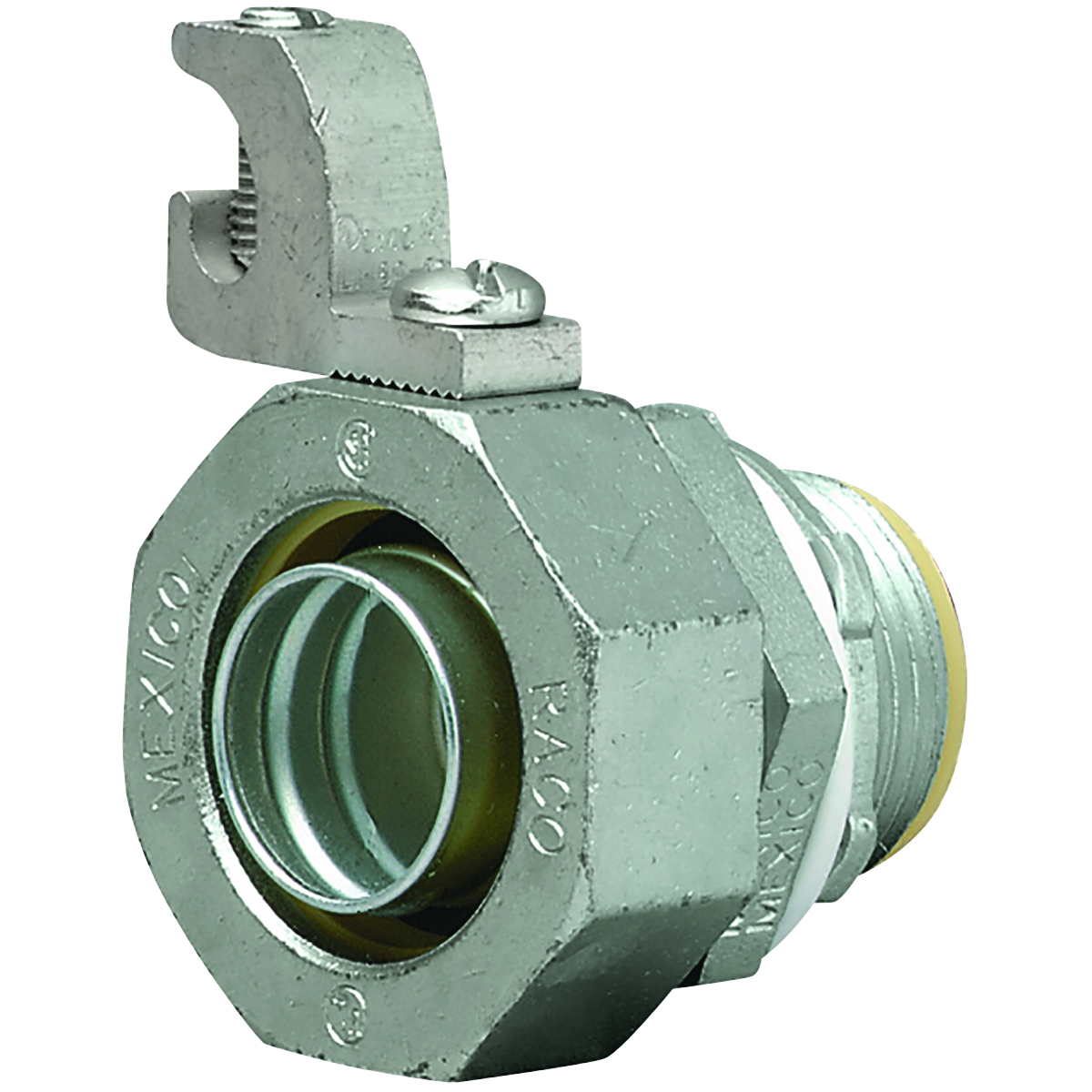 K0751-G Grounded Insulated Straight Liquid Tight Connector With Lay-In Grounding Lug, 3/4 in Trade, Malleable Iron/Steel, Electro-Plated Zinc