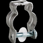 Conduit Hanger with Bolt, Fits 1/2" EMT or 3/8 to 1/2" Rigid/IMC, Keyholed - No nut required, Pre-Galvanized