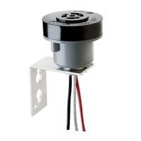 K122 Turn-Lock Photocontrol, 105 to 480 V AC, 14 AWG Lead, Bracket Mounting, Phenolic