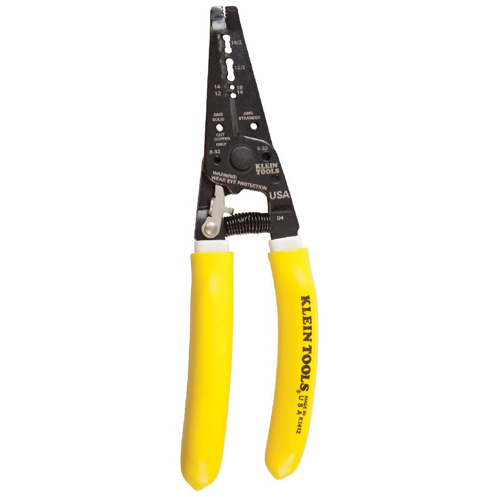 K1412 Kurve Wire Stripper, 14 to 12 AWG Solid/Stranded Cable, 7-3/4 in OAL, 32 to 6 AWG Shearing