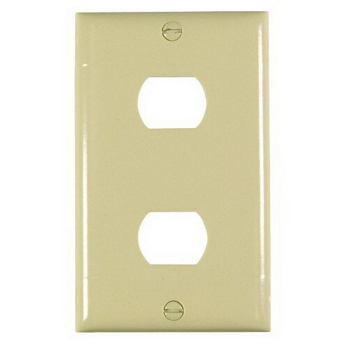 K2I 1-Gang Thermoset Wall Plate, 2 Horizontal Despard Openings, Ivory