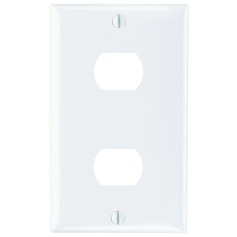 K2W 1-Gang Thermoset Wall Plate, 2 Horizontal Despard Openings, White