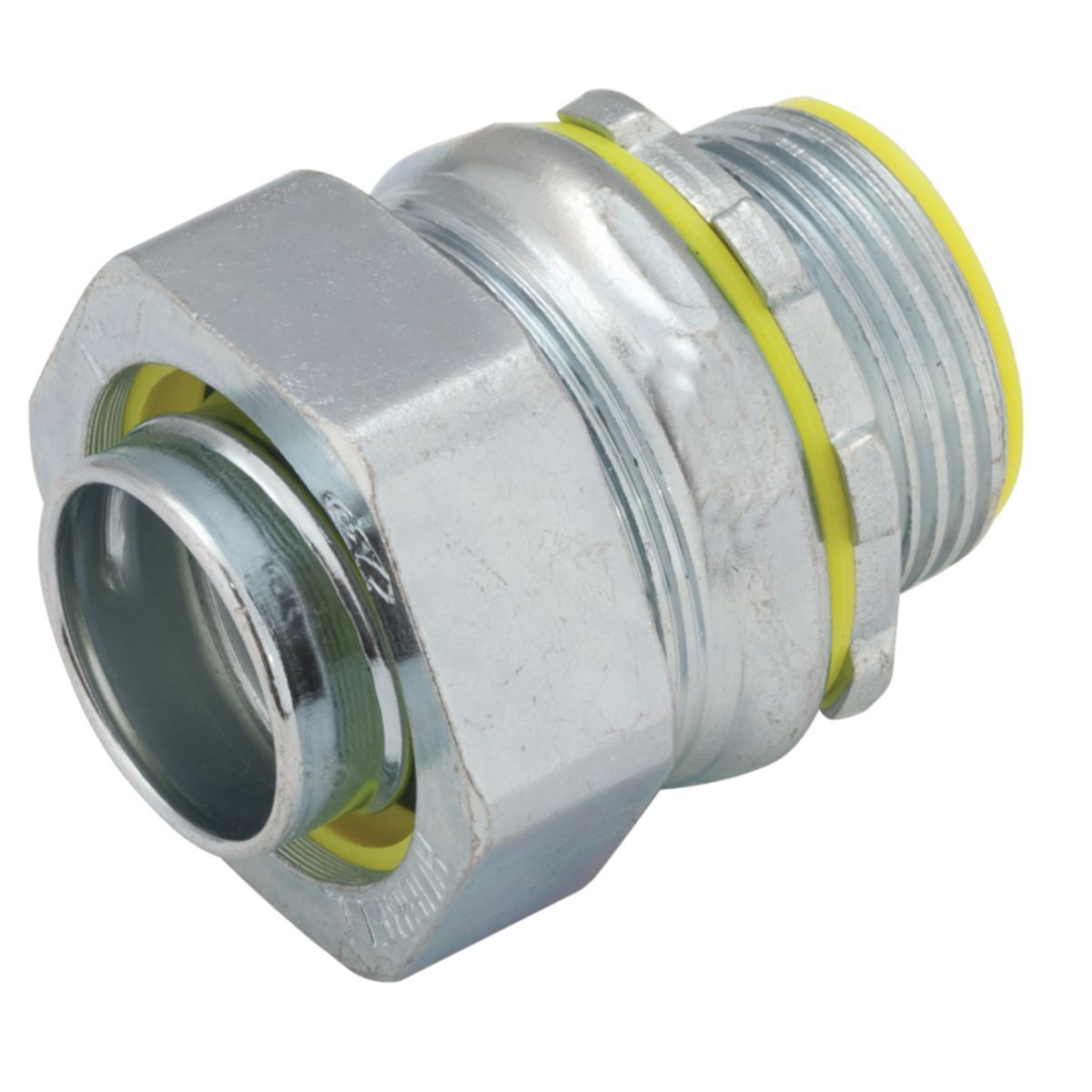 K3501 Insulated Straight Liquid Tight Connector, 3-1/2 in Trade, Malleable Iron/Steel, Electro-Plated Zinc