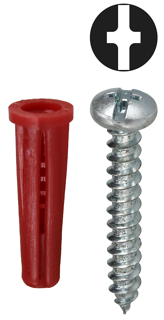 K6COTP Anchor Kit, #10 x 1 in Size, 1/4 in Drill, 201 Pieces, Nylon, Red