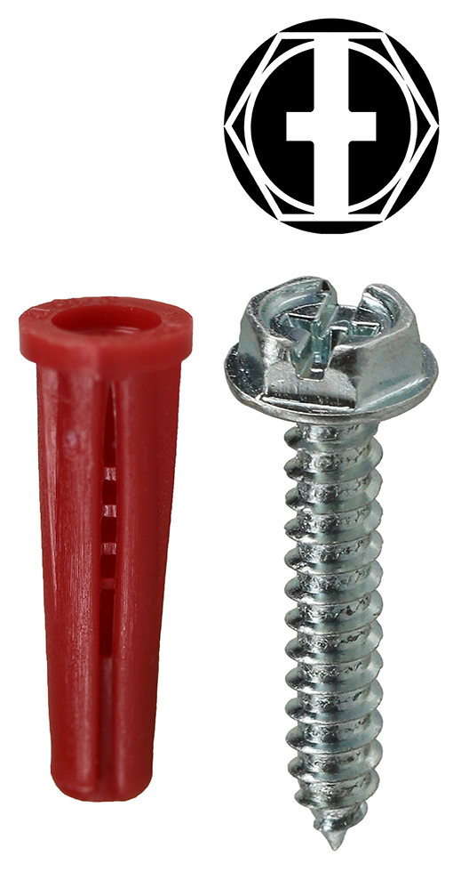K6HXTP Anchor Kit, #10 x 1 in Size, 201 Pieces, Nylon, Red