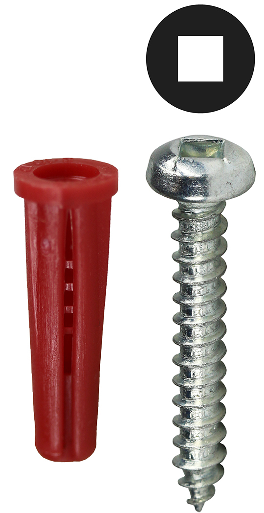 K7DC Anchor Kit, 201 Pieces, 10 x 1 in Size, 1/4 in Bit, Nylon, Red