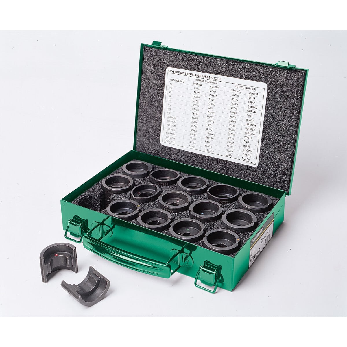 KD12CU U Style Crimping Die Kit, 16 Pieces, Copper