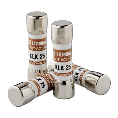 KLK010 Powr-Gard KLK Fast Acting Supplemental Midget Fuse, 10 A, 600 V AC/500 V DC, 100 kA Interrupt, Cylindrical Body
