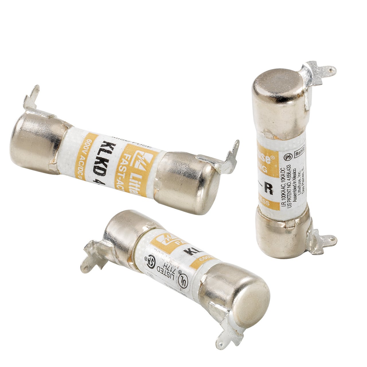 KLKD002 Powr-Gard Fast Acting Supplemental Midget Fuse, 2 A, 600 V AC/DC, 100 kA, Cylindrical Body