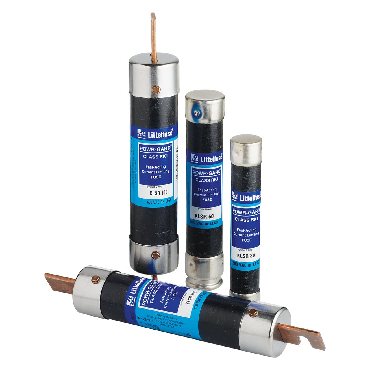 KLSR100 Powr-Gard Current Limiting High Speed North American Style Fast Acting Fuse, 100 A, 600 V AC/300 V DC, 200/20 kA Interrupt, RK1 Class, Cartridge Body