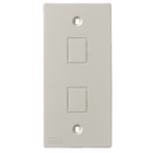 Hubbell Wiring Device Kellems, Device Plates & Accessories,Faceplate,KP Series, 1-Gang, 2 Jack Openings, Office White