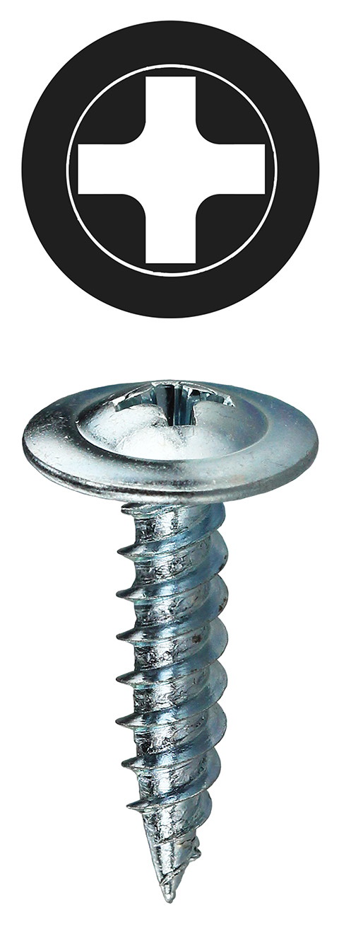 KWBK8158 K-Lath Screw, #8, 1-5/8 in OAL, Wafer Head, Phillips Drive, Steel, Zinc Plated