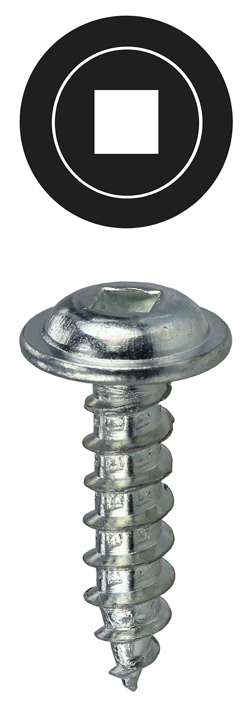KWDD82 K-Lath Metal Piercing Screw, #8, 2 in OAL, Wafer Head, Square Drive, Steel, Zinc Plated