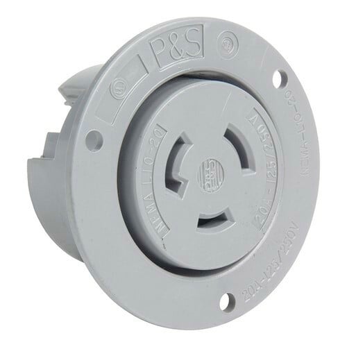 L1020FO 20 Amp NEMA L1020 Outlet, Gray