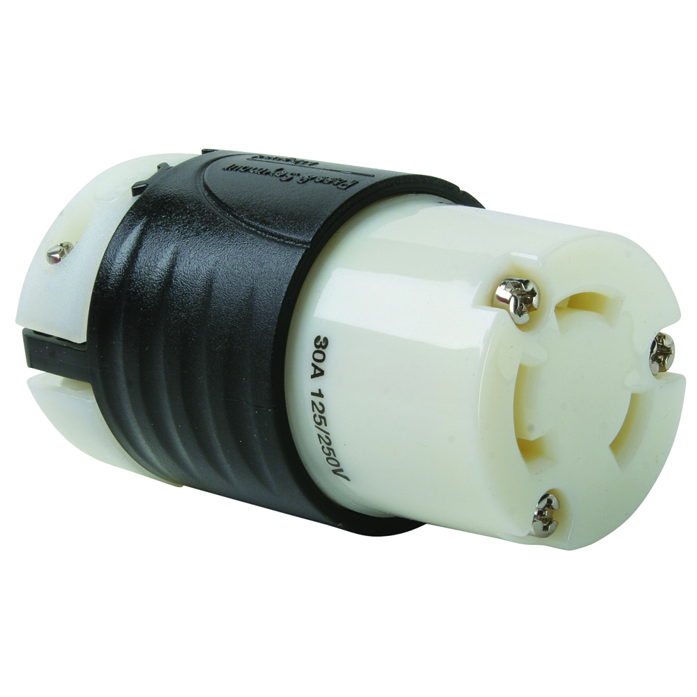 L1030C 30A NEMA L1030 Connector - Black Back, White Front Body
