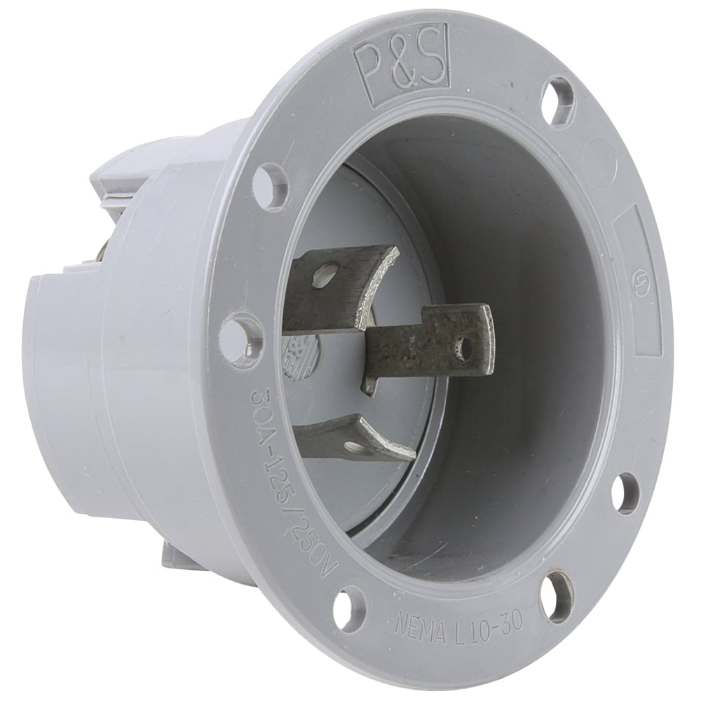 L1030FI 30A NEMA L1030 Flanged Inlet, Gray