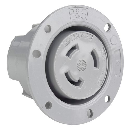 L1130FO 30A NEMA L1130 Flanged Outlet, Gray