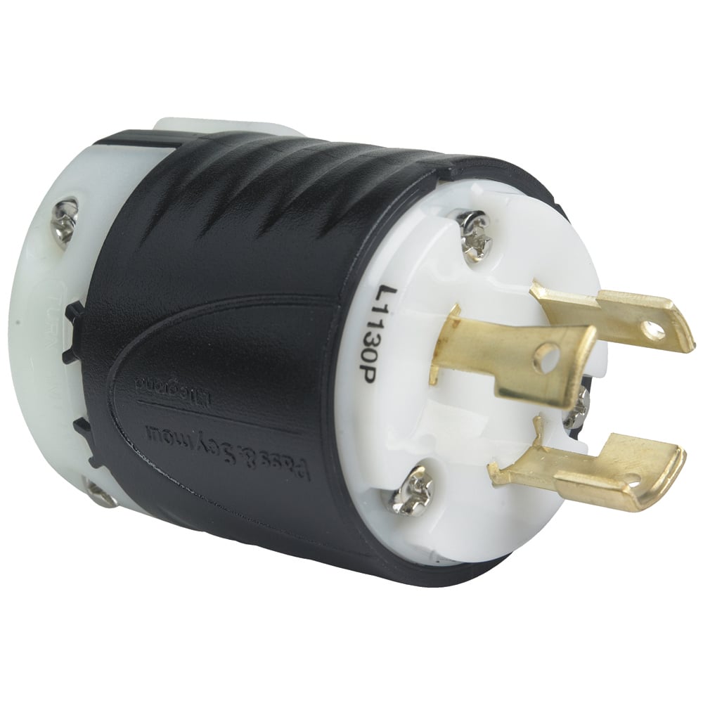 L1130P 30A NEMA L1130 Plug - Black Back, White Front Body