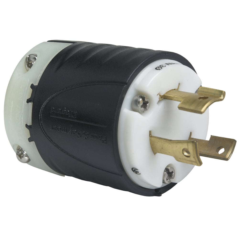 L1230P 30A NEMA L1230 Plug - Black Back, White Front Body