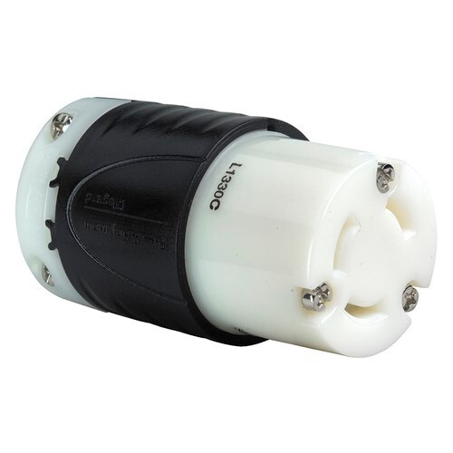 L1330C 30A NEMA L1330 Connector - Black Back, White Front Body
