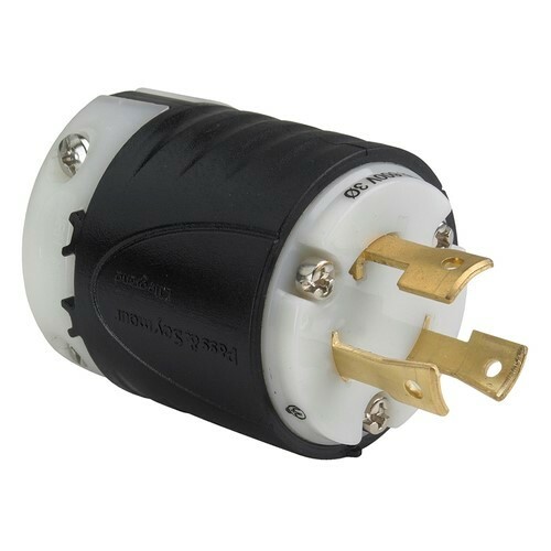 L1330P 30A NEMA L1330 Plug - Black Back, White Front Body