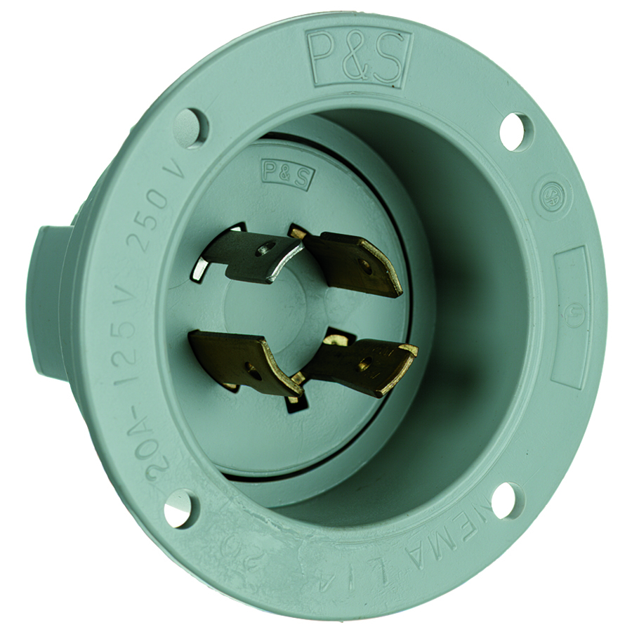 L1420FI 20 Amp NEMA L1420 Inlet, Gray