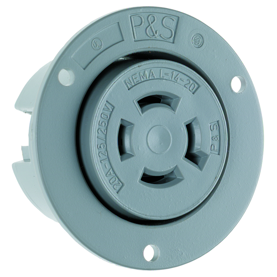 L1420FO 20 Amp NEMA L1420 Outlet, Gray