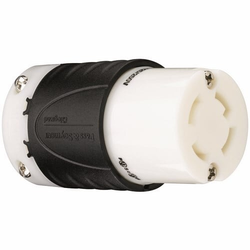 L1430C 30A NEMA L1430 Connector - Black Back, White Front Body
