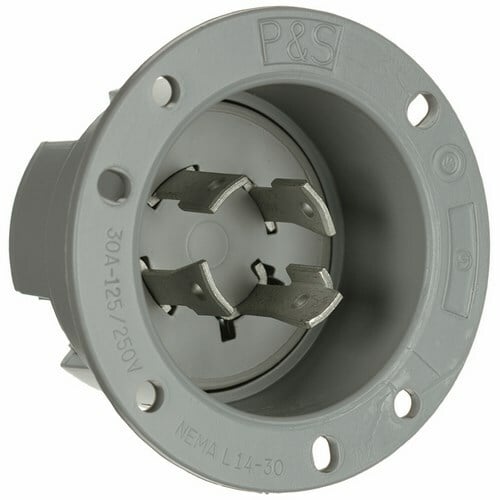 L1430FI 30A NEMA L1430 Flanged Inlet, Gray