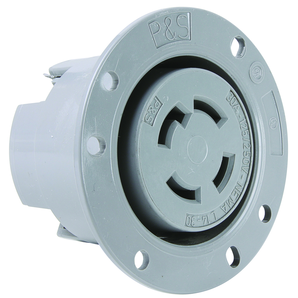 L1430FO 30A NEMA L1430 Flanged Outlet, Gray