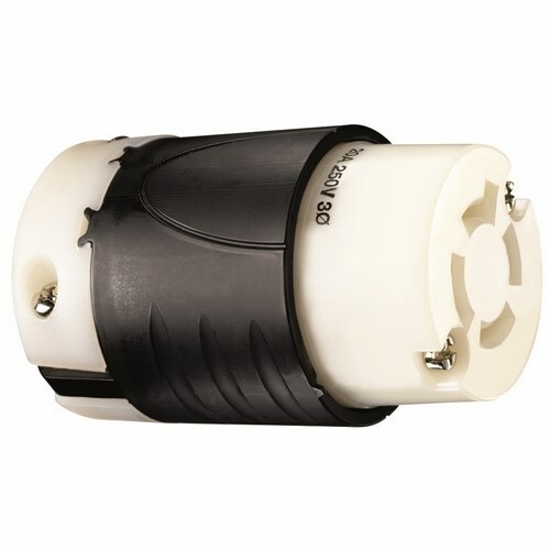 L1520C 20 Amp NEMA Connector L1520 - Black Back, White Front Body