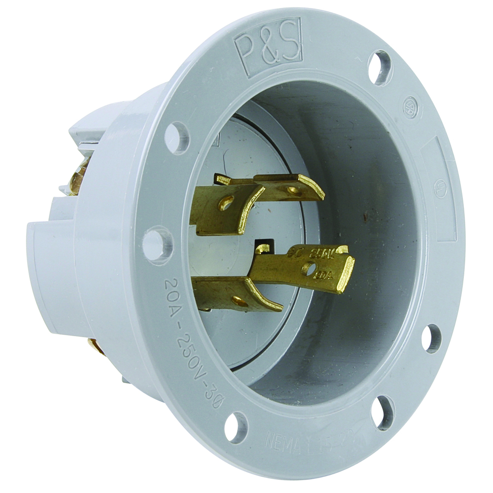 L1520FI 20 Amp NEMA L1520 Inlet, Gray