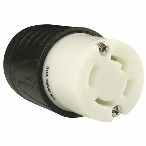 L1530C 30A NEMA L1530 Connector - Black Back, White Front Body