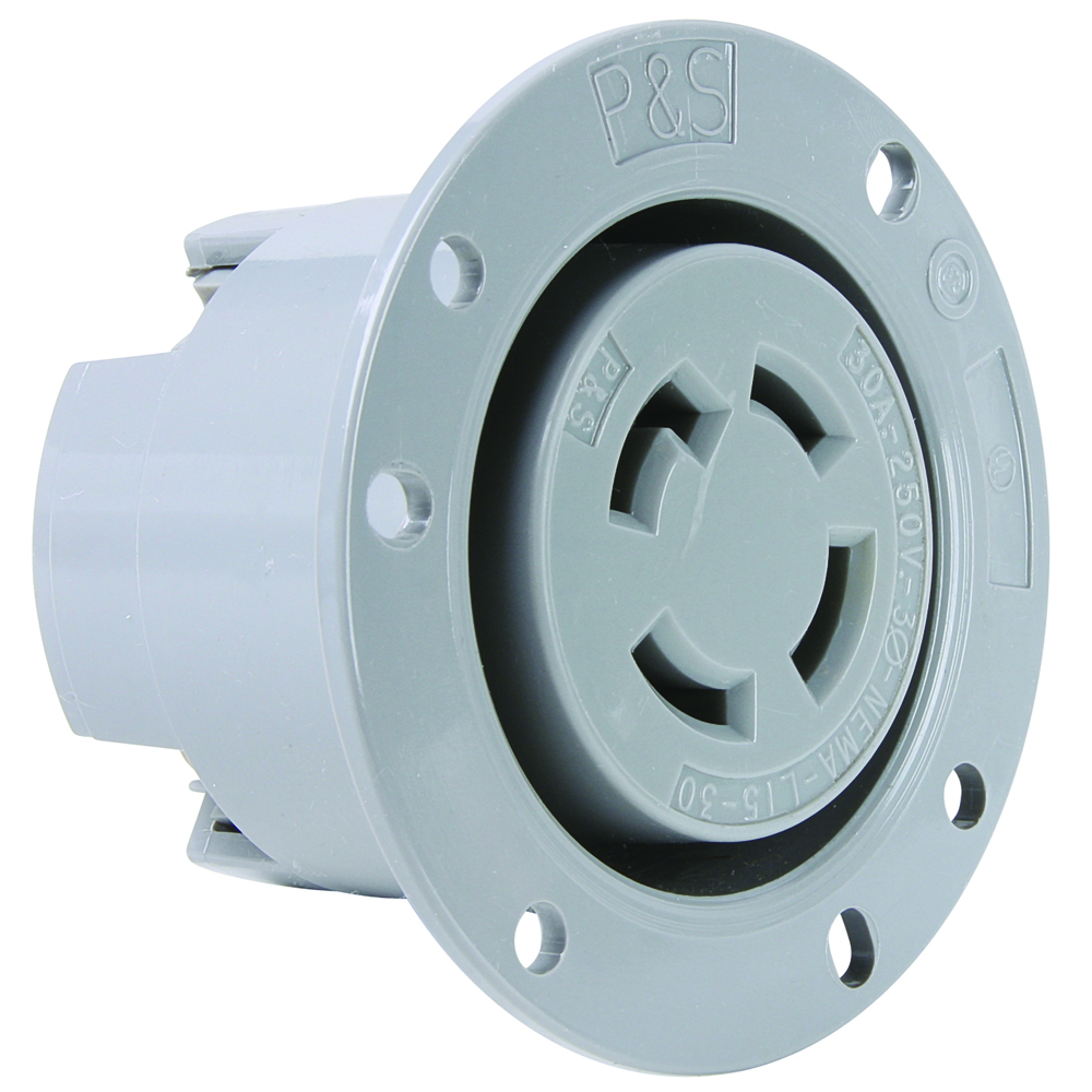 L1530FO 30A NEMA L1530 Flanged Outlet, Gray
