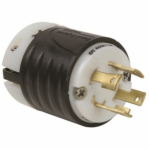 L1530P 30A NEMA L1530 Plug - Black Back, White Front Body
