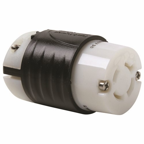 L1620C 20 Amp NEMA Connector L1620 - Black Back, White Front Body