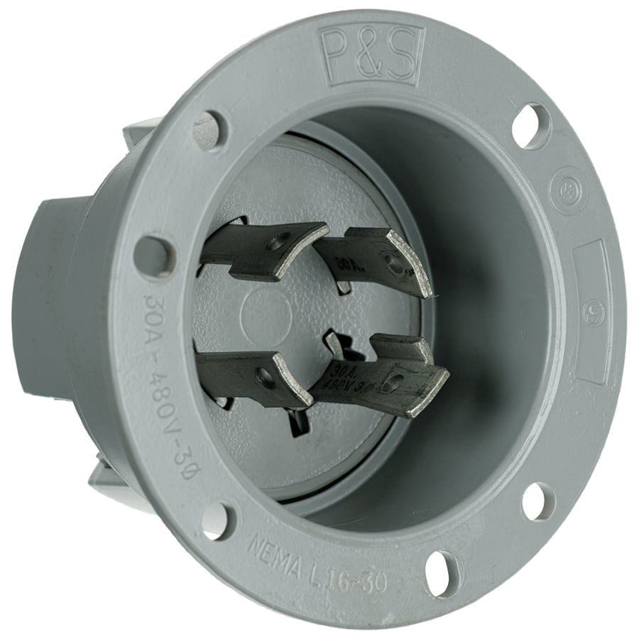 L1630FI 30A NEMA L1630 Flanged Inlet, Gray