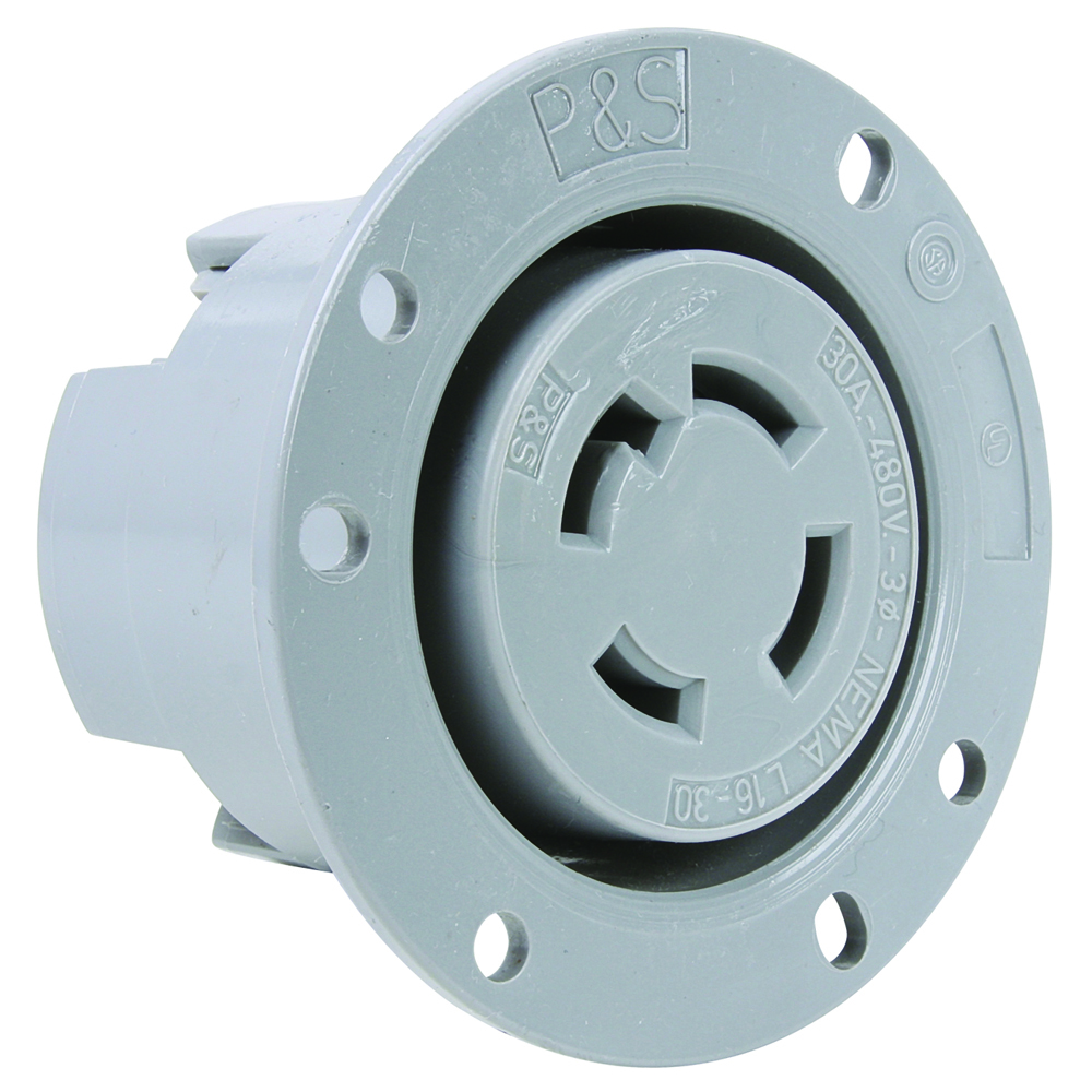 L1630FO 30A NEMA L1630 Flanged Outlet, Gray