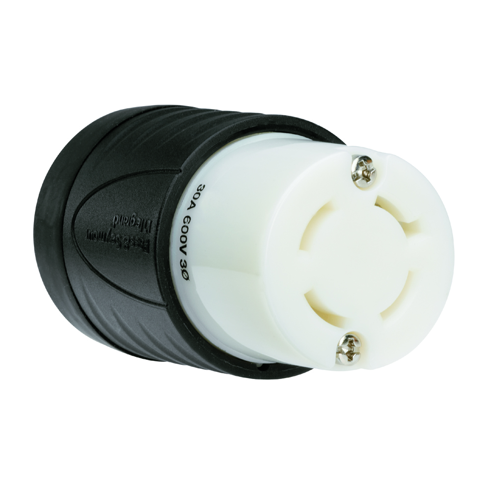 L1730C 30A NEMA L1730 Connector - Black Back, White Front Body