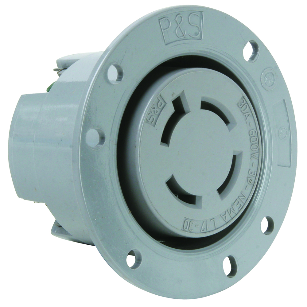 L1730FO 30A NEMA L1730 Flanged Outlet, Gray
