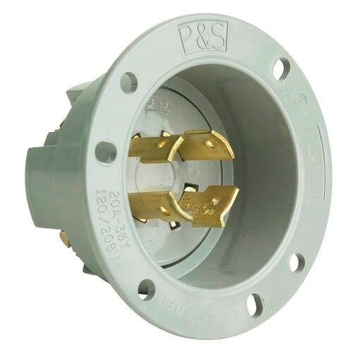 L1820FI 20 Amp NEMA L1820 Inlet, Gray