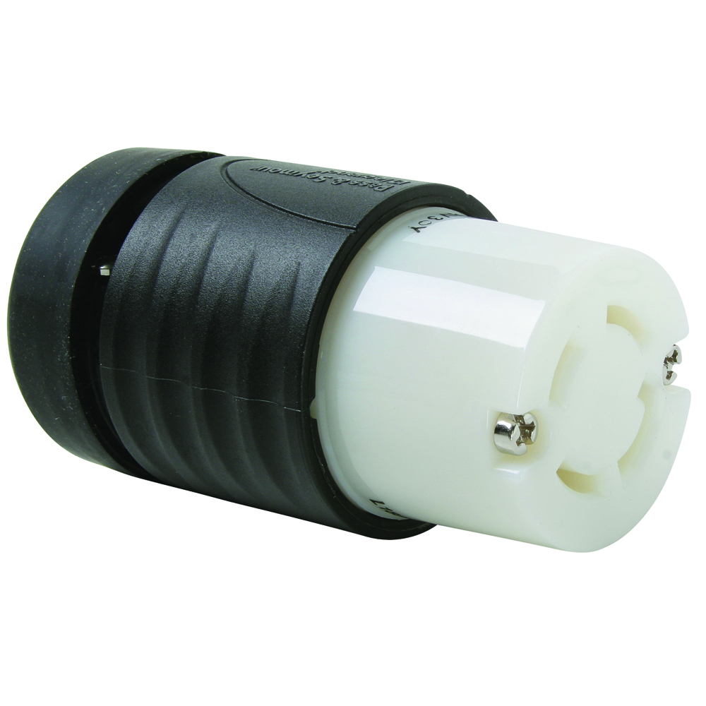L1830C 30A NEMA L1830 Connector - Black Back, White Front Body