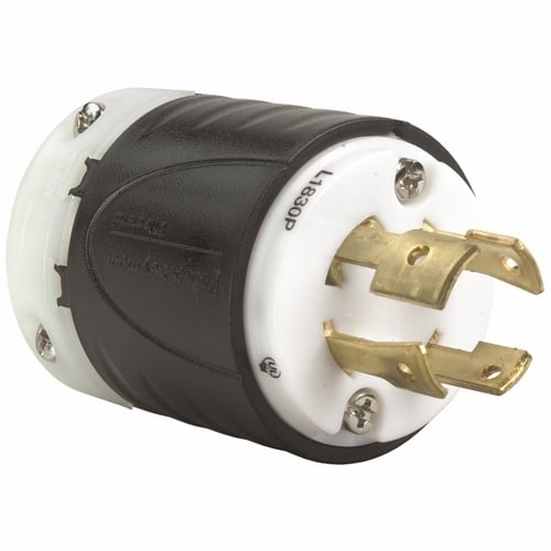 L1830P 30A NEMA L1830 Plug - Black Back, White Front Body