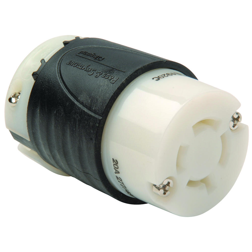 L1920C 20 Amp NEMA Connector L1920 - Black Back, White Front Body
