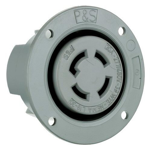 L1930FO 30A NEMA L1930 Flanged Outlet, Gray