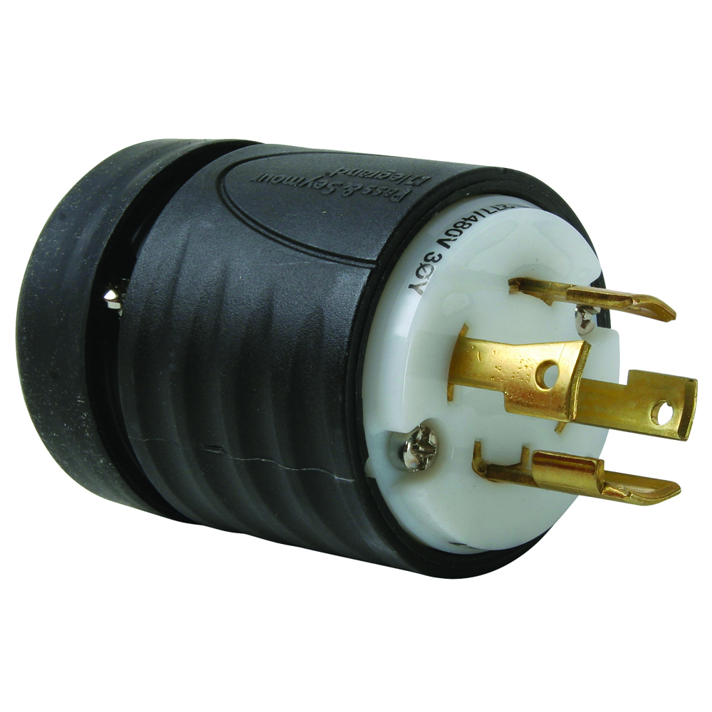 L1930P 30A NEMA L1930 Plug - Black Back, White Front Body