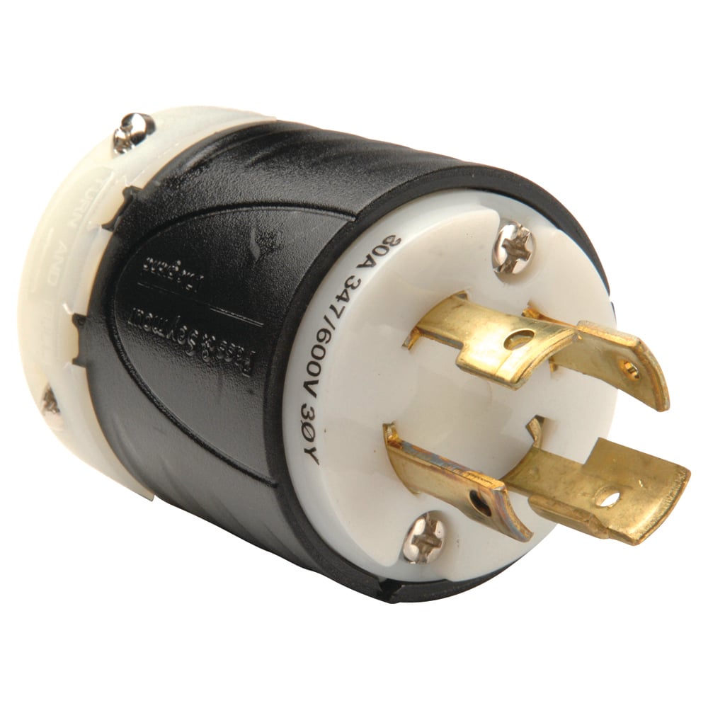 L2030P 30A NEMA L2030 Plug - Black Back, White Front Body