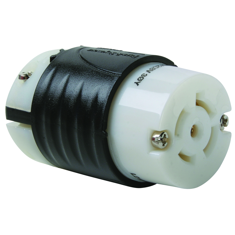 L2120C 20 Amp NEMA Connector L2120 - Black Back, White Front Body