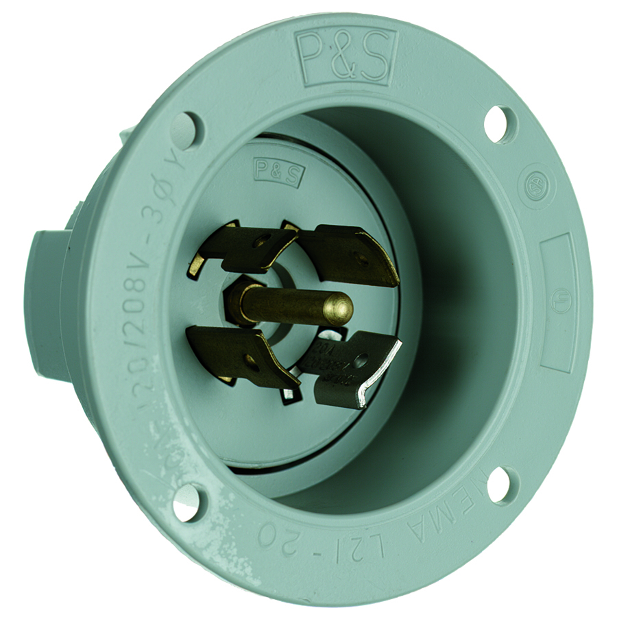 L2120FI 20 Amp NEMA L2120 Inlet, Gray