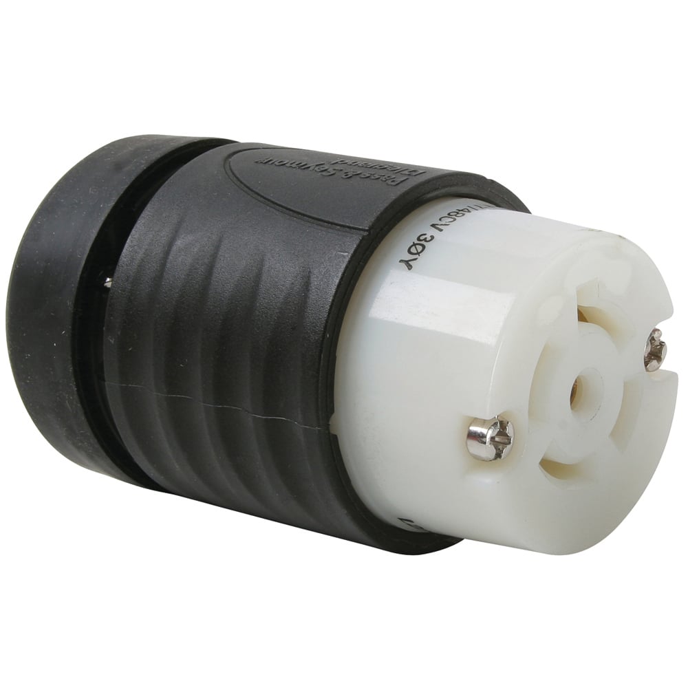 L2220C 20 Amp NEMA Connector L2220 - Black Back, White Front Body